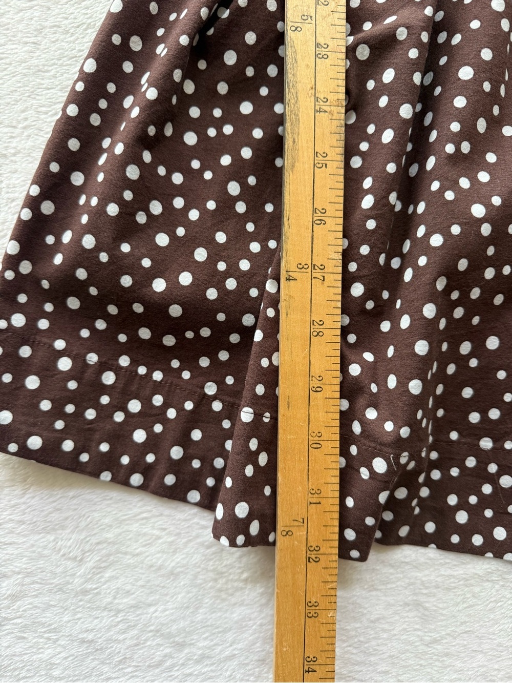 Exquise Janet Brown White Polka Dot Tie Neck Shirt Dress Size S - Picture 4 of 8